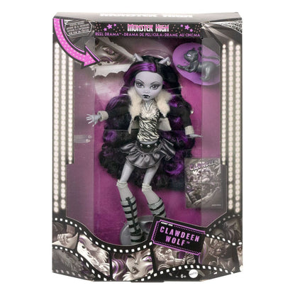 Monster High Reel Drama Puppe Clawdeen Wolf in Schwarzweiß Image 2