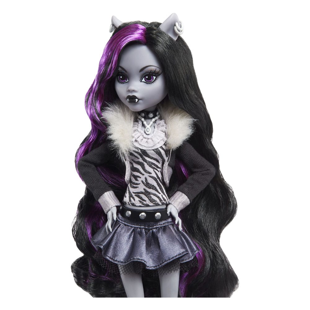 Monster High Reel Drama Puppe Clawdeen Wolf in Schwarzweiß Image 5