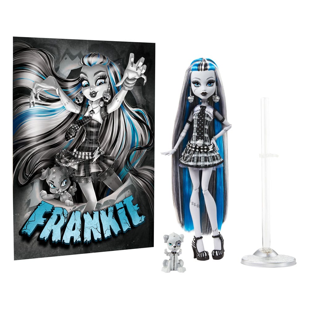 Monster High Reel Drama Puppe Frankie Stein Frankie Stein in Schwarzweiß Image 3