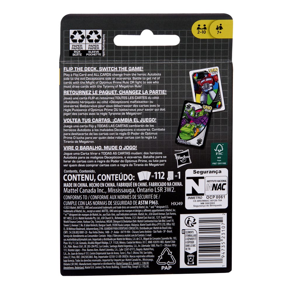 Transformers UNO Flip! Kartenspiel Image 6