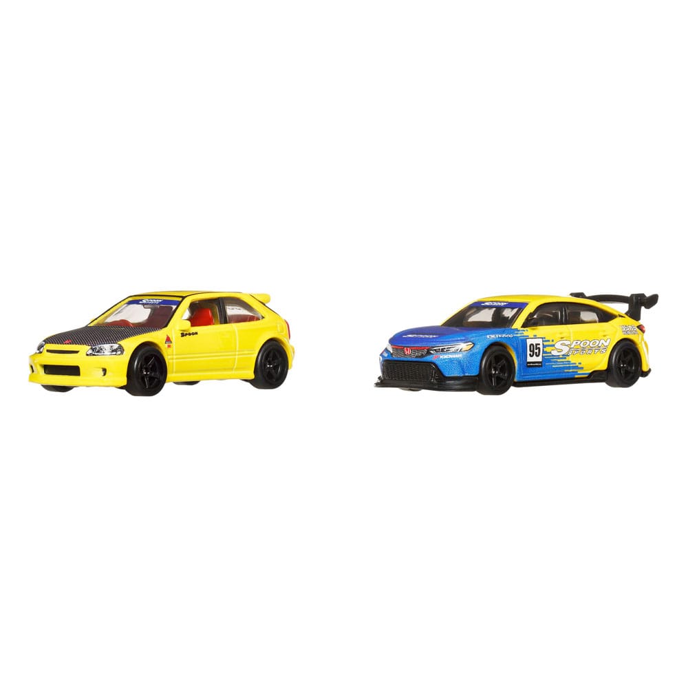 Hot Wheels Premium Car Culture Diecast Modellautos 2er-Pack 1/64 '99 Honda Civic Type R (EK9) & Honda Civic Type R Image 4