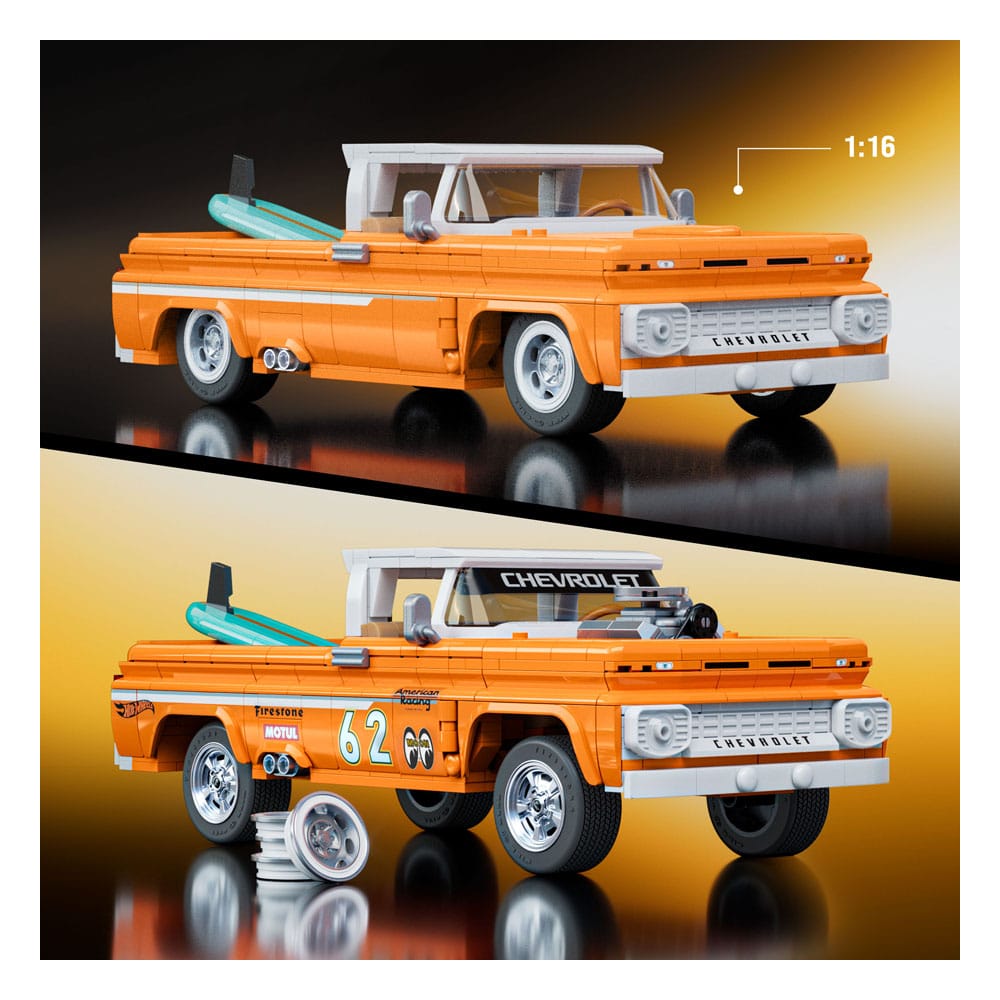 Mattel Brick Shop Hot Wheels Elite Series Bauset 1/16 Custom '62 Chevy Pickup Image 3