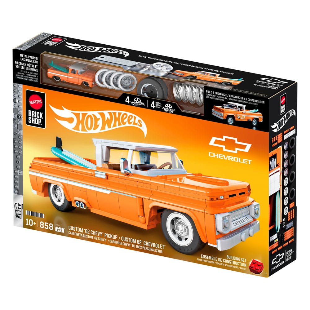 Mattel Brick Shop Hot Wheels Elite Series Bauset 1/16 Custom '62 Chevy Pickup Image 6