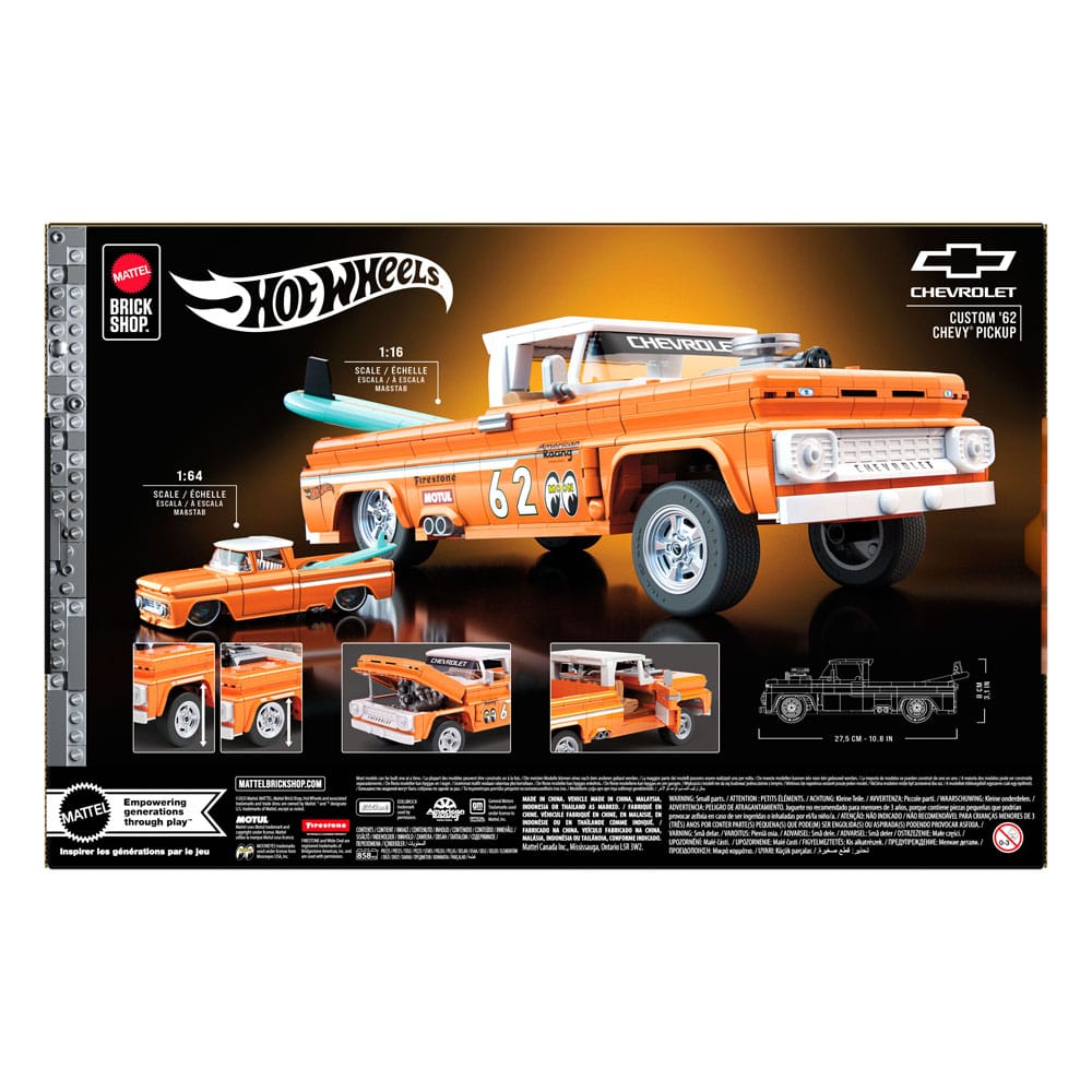 Mattel Brick Shop Hot Wheels Elite Series Bauset 1/16 Custom '62 Chevy Pickup Image 7