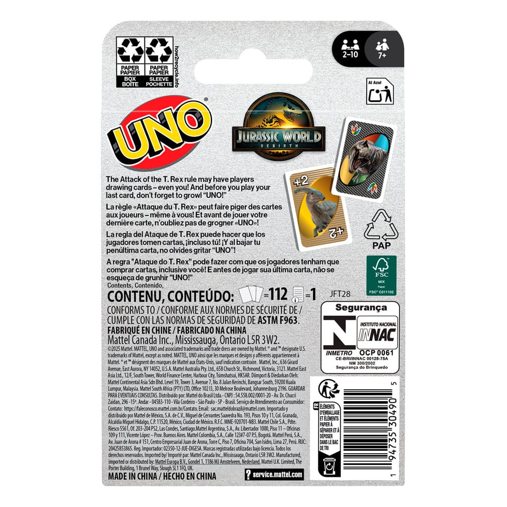 Jurassic World: Die Wiedergeburt UNO Kartenspiel Image 6
