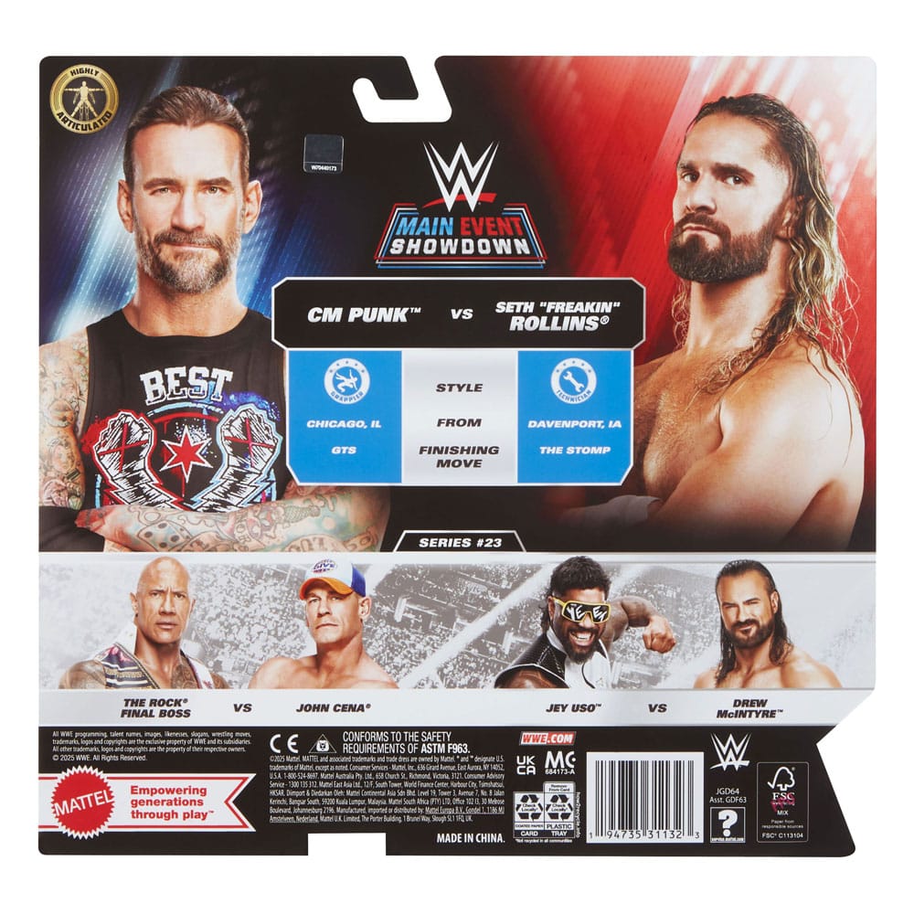 WWE Main Event Showdown Actionfiguren CM Punk vs Seth "Freakin" Rollins 2-Pack 15 cm Image 3