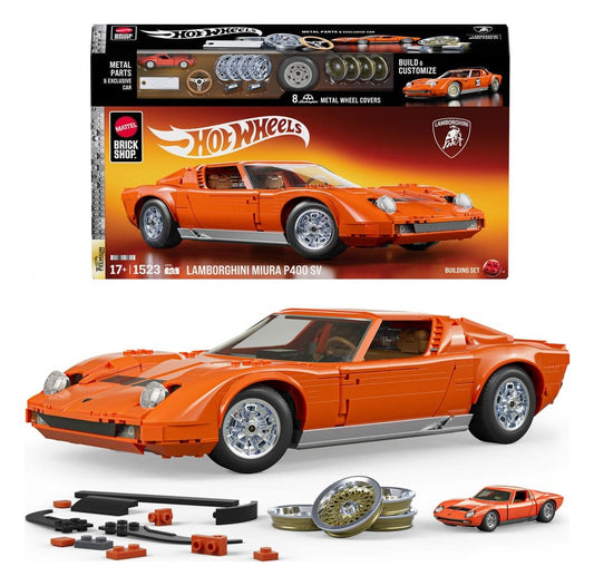Hot Wheels Premium Mattel Brick Shop Bauset 1/12 Lamborghini Miura P400 SV Image 1
