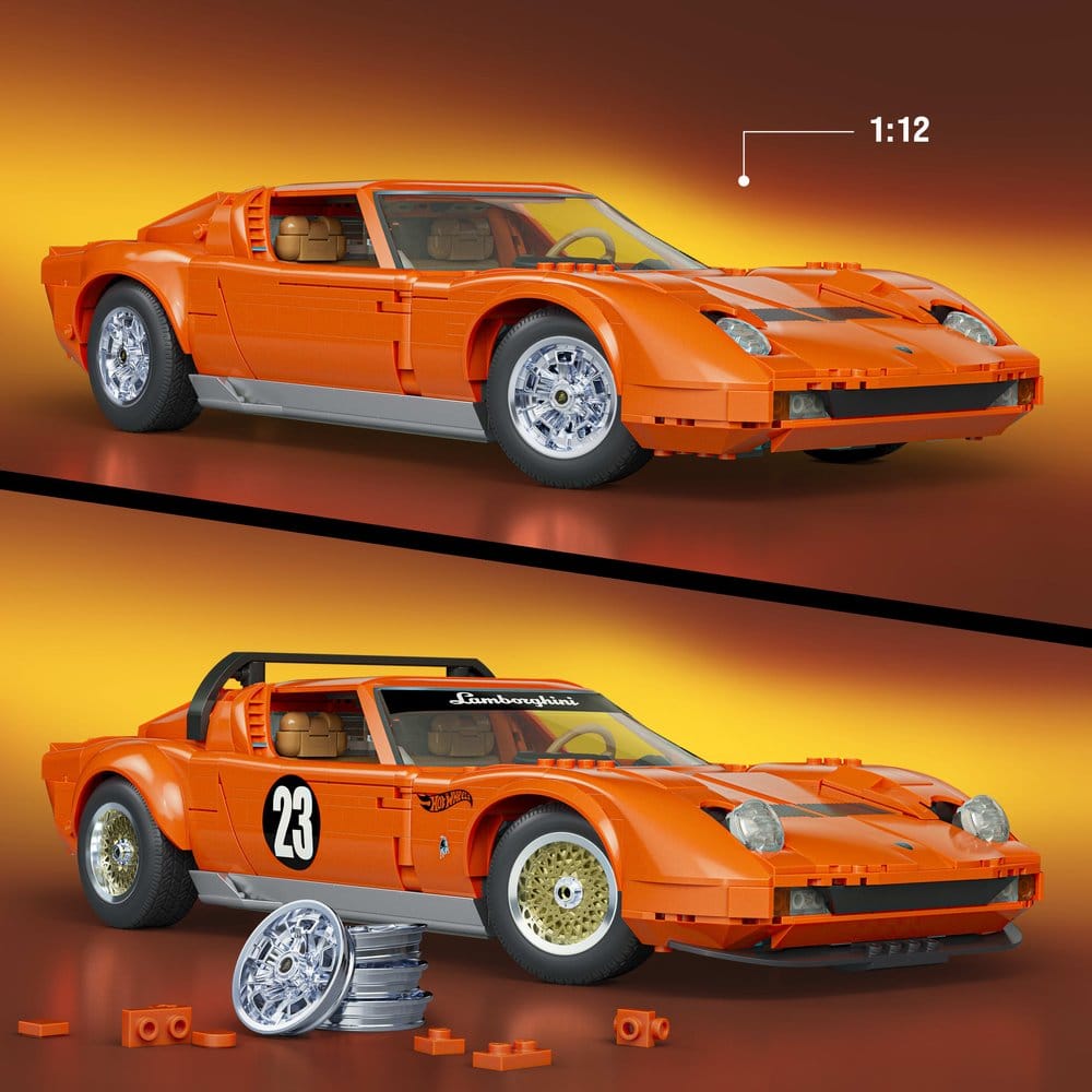 Hot Wheels Premium Mattel Brick Shop Bauset 1/12 Lamborghini Miura P400 SV Image 3