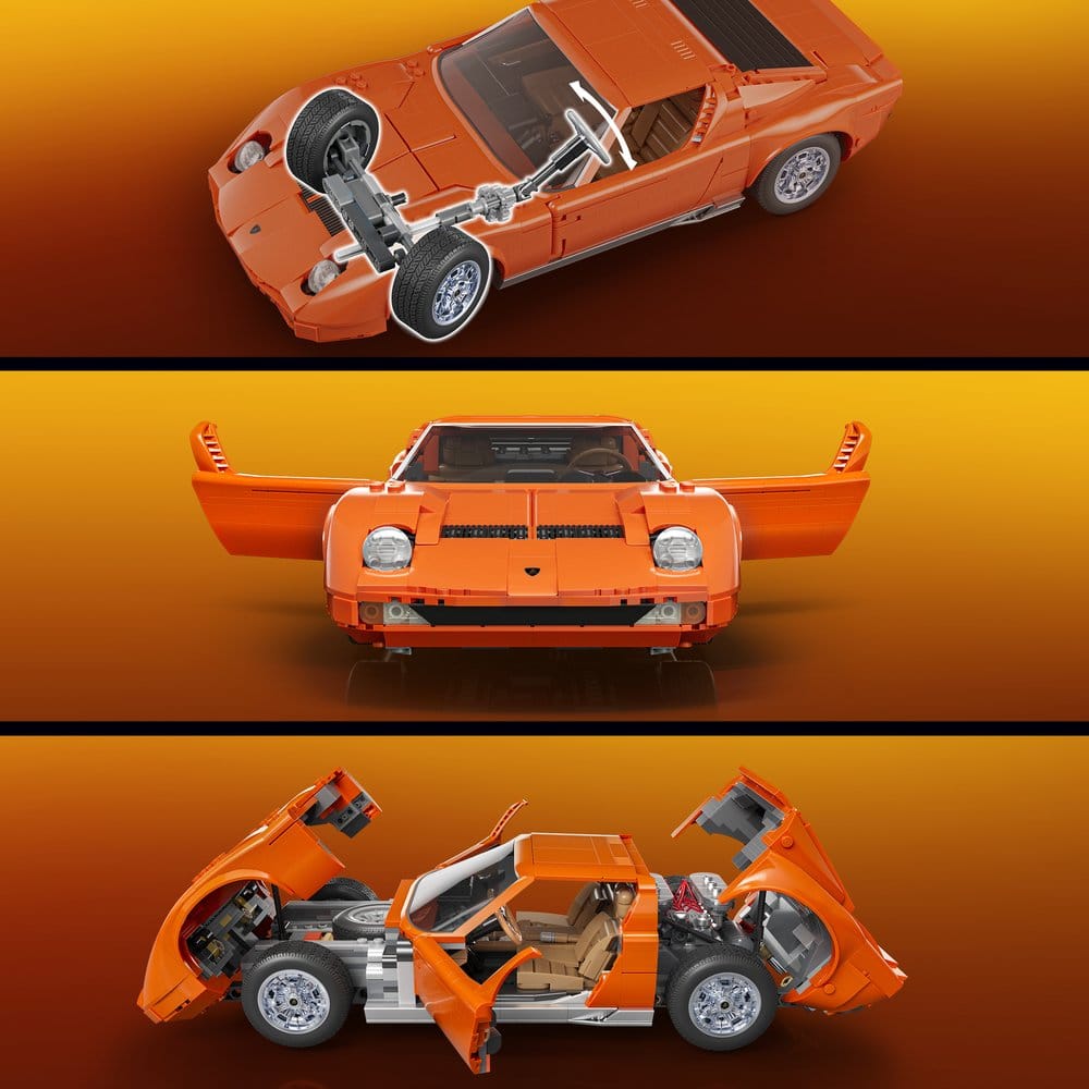 Hot Wheels Premium Mattel Brick Shop Bauset 1/12 Lamborghini Miura P400 SV Image 6