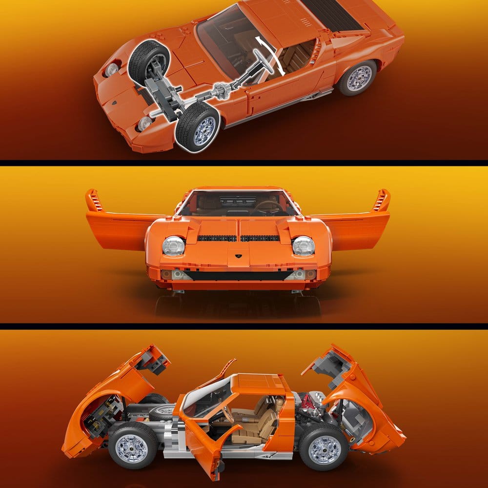 Hot Wheels Premium Mattel Brick Shop Bauset 1/12 Lamborghini Miura P400 SV Image 7