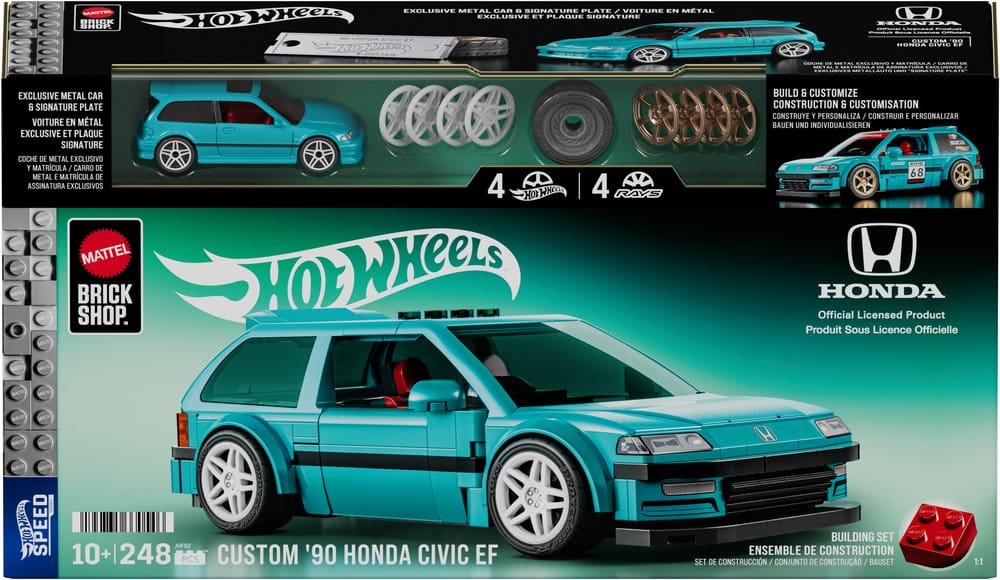 Hot Wheels Speed Series Mattel Brick Shop Bauset 1/32 Custom ’90 Honda Civic EF Image 4