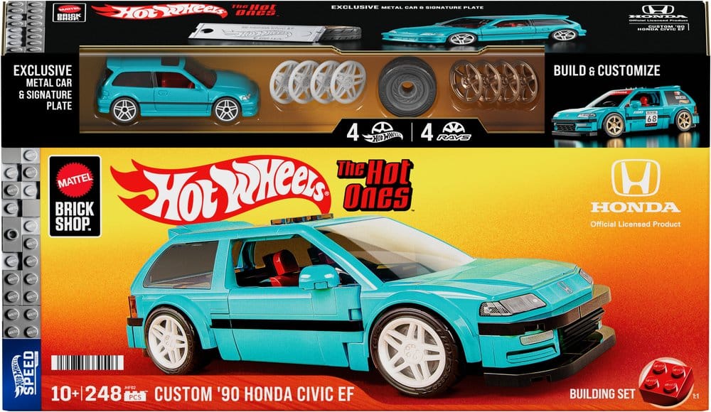 Hot Wheels Speed Series Mattel Brick Shop Bauset 1/32 Custom ’90 Honda Civic EF Image 7