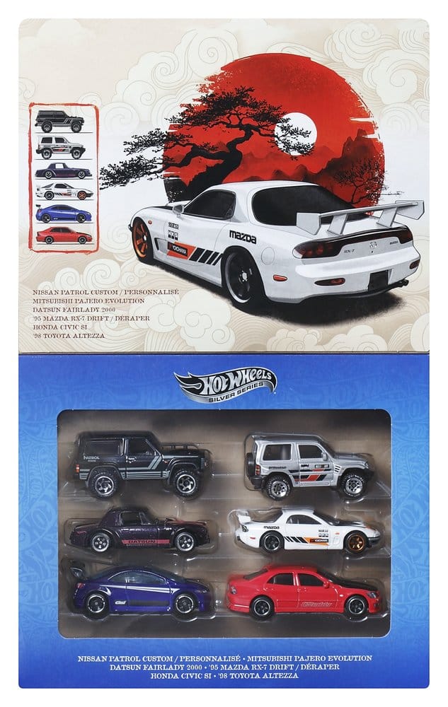 Hot Wheels Silver Series Die-Cast Fahrzeuge 6er-Pack 1/64 Streets of Japan Image 1