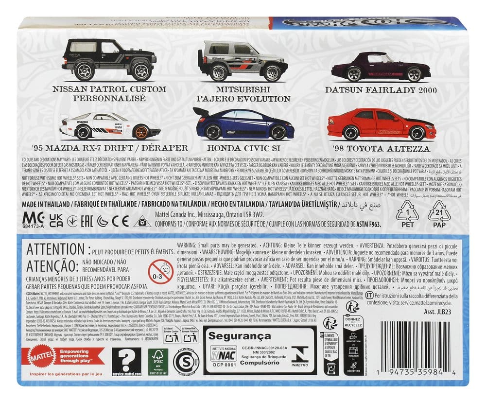 Hot Wheels Silver Series Die-Cast Fahrzeuge 6er-Pack 1/64 Streets of Japan Image 3