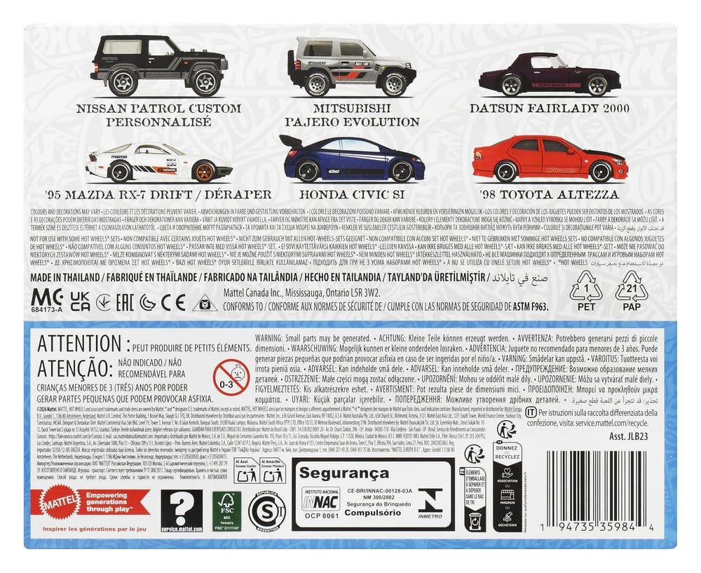 Hot Wheels Silver Series Die-Cast Fahrzeuge 6er-Pack 1/64 Streets of Japan Image 5