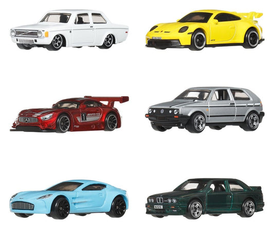 Hot Wheels Silver Series Die-Cast Fahrzeuge 6er-Pack 1/64 Euro Style Image 1