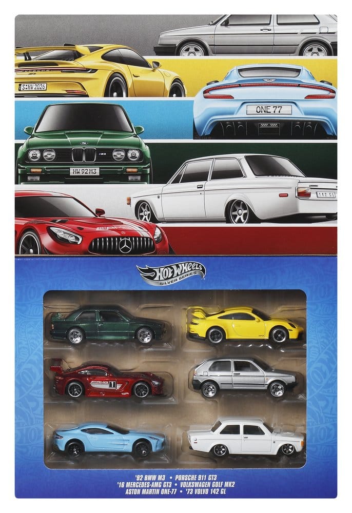 Hot Wheels Silver Series Die-Cast Fahrzeuge 6er-Pack 1/64 Euro Style Image 11