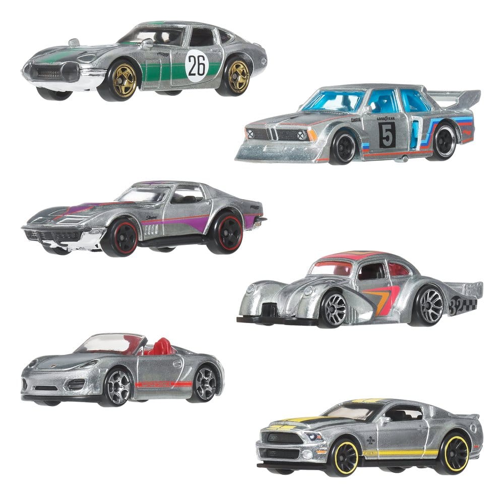 Hot Wheels Silver Series Die-Cast Fahrzeuge 6er-Pack 1/64 ZAMAC Image 1