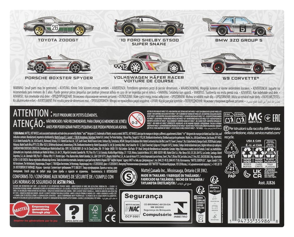 Hot Wheels Silver Series Die-Cast Fahrzeuge 6er-Pack 1/64 ZAMAC Image 9