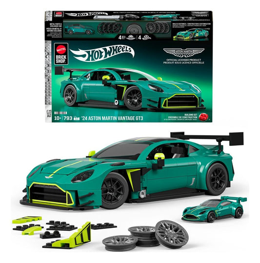 Hot Wheels Elite Mattel Brick Shop Bauset 1/16 '24 Aston Martin Vantage GT3 Image 1