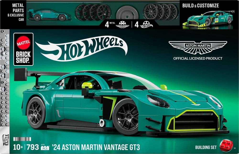 Hot Wheels Elite Mattel Brick Shop Bauset 1/16 '24 Aston Martin Vantage GT3 Image 6