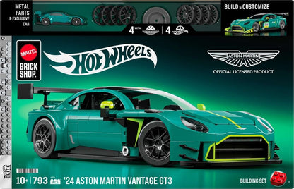 Hot Wheels Elite Mattel Brick Shop Bauset 1/16 '24 Aston Martin Vantage GT3 Image 6