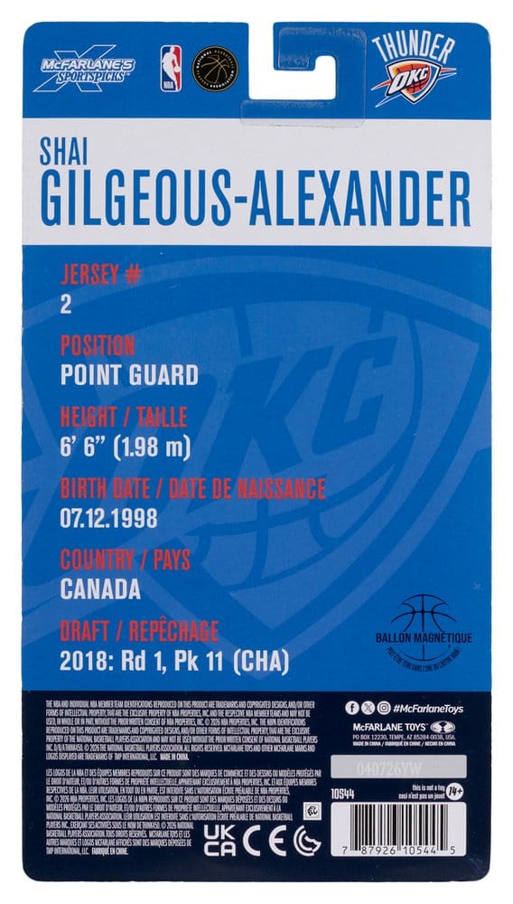 NBA SportsPicks Actionfigur Shai Gilgeous-Alexander (Oklahoma City Thunder) 16 cm Image 8