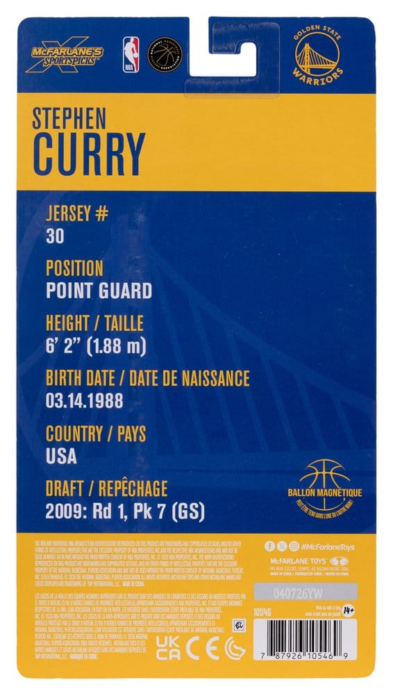 NBA SportsPicks Actionfigur Stephen Curry (Golden State Warriors) 15 cm Image 8