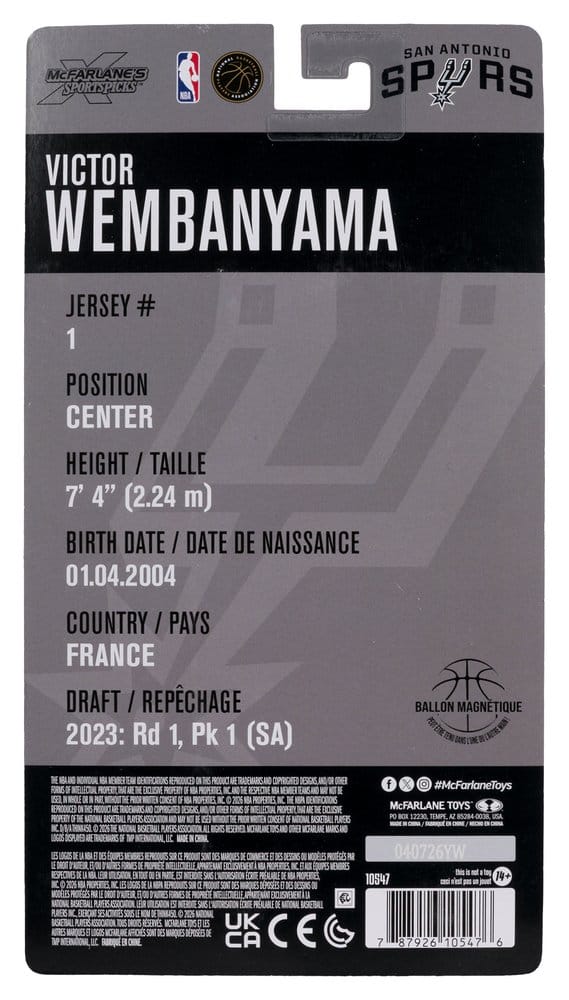 NBA SportsPicks Actionfigur Victor Wembanyama (San Antonio Spurs) 17 cm Image 9