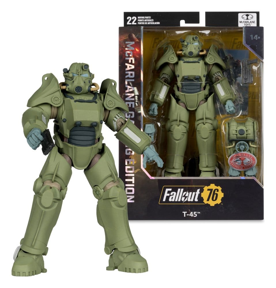 Fallout 76 Gaming Edition Actionfigur T-45 Military Armor (Red Platinum Edition) 20 cm Image 4
