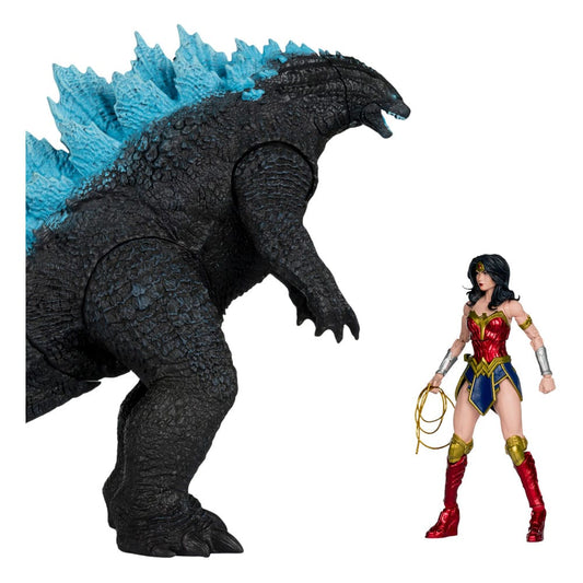 DC Justice League Monsterverse DC Multiverse Actionfiguren 2er-Pack Wonder Woman Vs. Atomic Blast Godzilla 18 cm Image 2