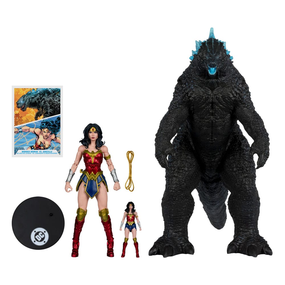 DC Justice League Monsterverse DC Multiverse Actionfiguren 2er-Pack Wonder Woman Vs. Atomic Blast Godzilla 18 cm Image 4