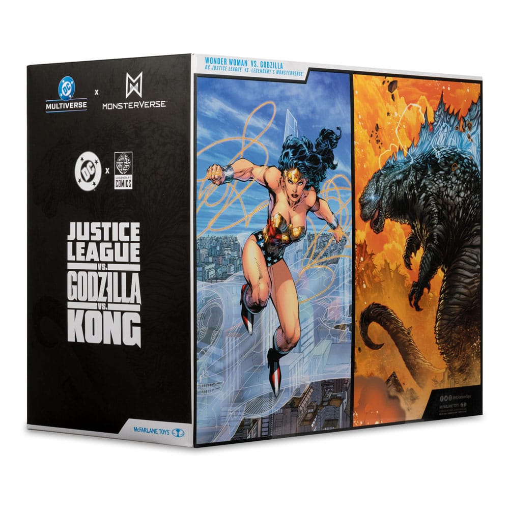 DC Justice League Monsterverse DC Multiverse Actionfiguren 2er-Pack Wonder Woman Vs. Atomic Blast Godzilla 18 cm Image 13
