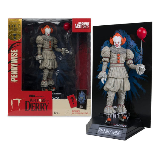 It: Welcome to Derry Movie Maniacs PVC Statue Pennywise (Gold Label) 16 cm Image 2