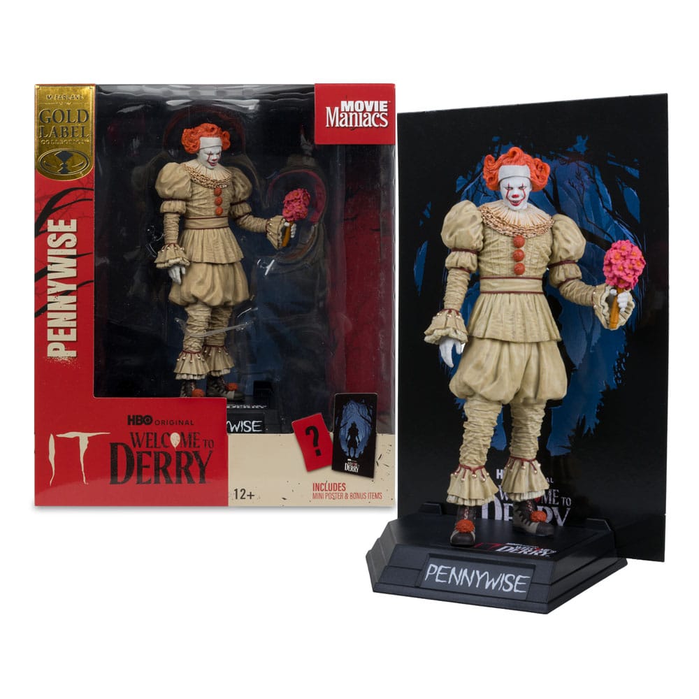 It: Welcome to Derry Movie Maniacs PVC Statue Pennywise (Flashback) (Gold Label) 16 cm Image 2
