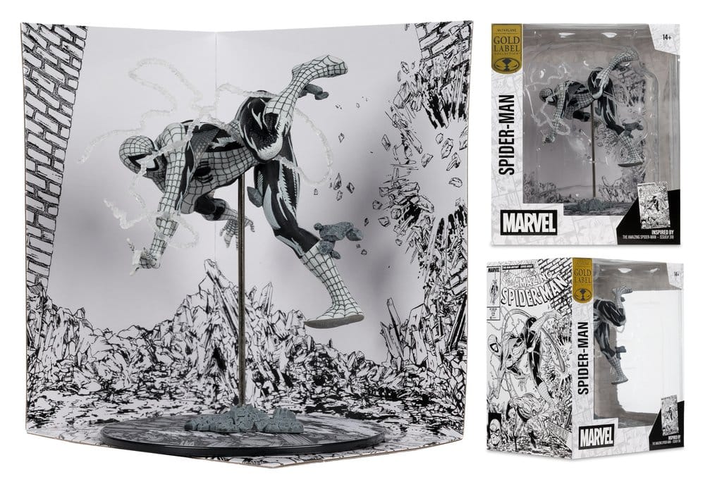 Marvel PVC Statue !/10 Spider-Man (Line Art) (The Amazing Spider-Man #318) (Gold Label) 17 cm Image 4