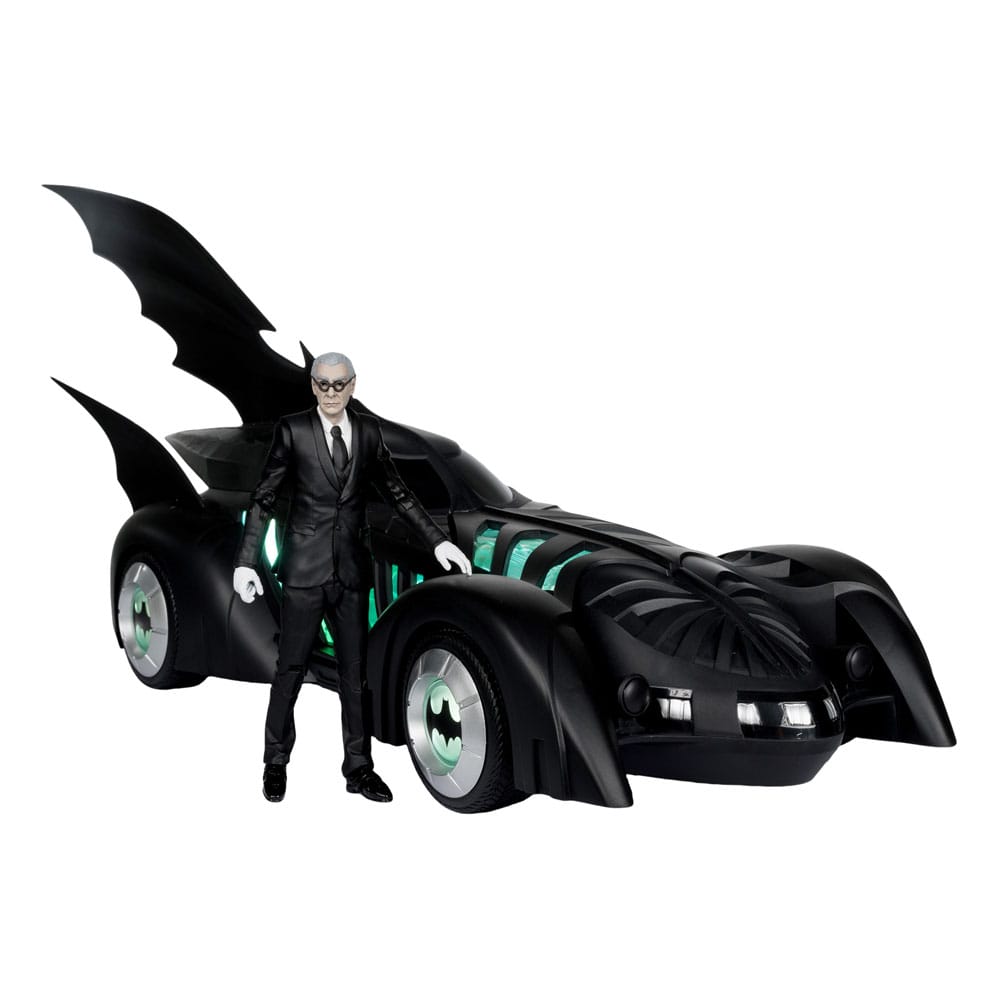 Batman Forever DC Multiverse Actionfigur mit Fahrzeug Alfred Pennyworth & Batmobile (Gold Label) 79 cm Image 1