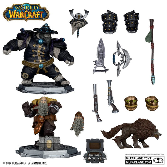 World of Warcraft PVC Statuen 2er-Pack 1/12 Dwarf Hunter: Beast Master & Pandaren: Monk (Gold Label) 15 cm Image 2