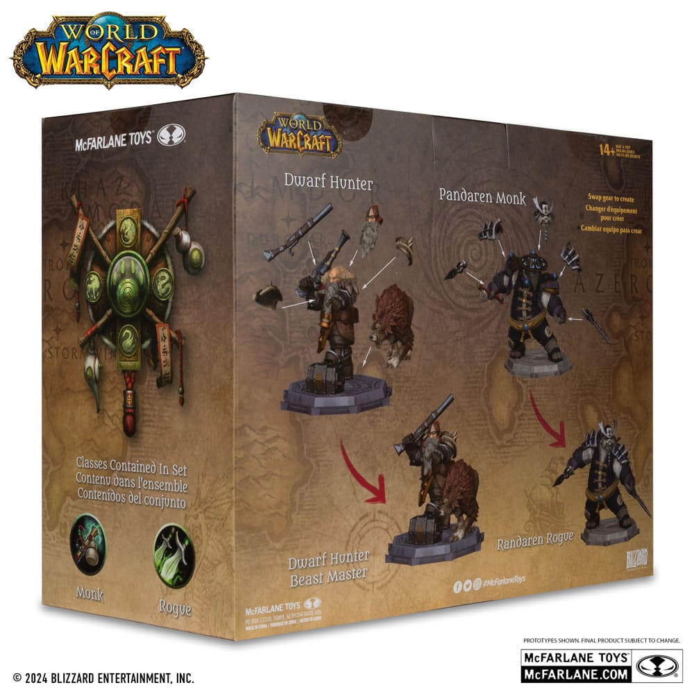 World of Warcraft PVC Statuen 2er-Pack 1/12 Dwarf Hunter: Beast Master & Pandaren: Monk (Gold Label) 15 cm Image 12