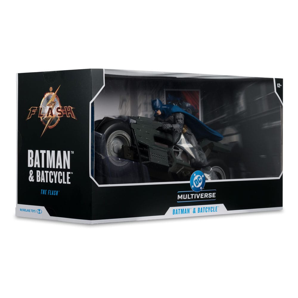 The Flash DC Multiverse Fahrzeug Batcycle with Batman Image 7