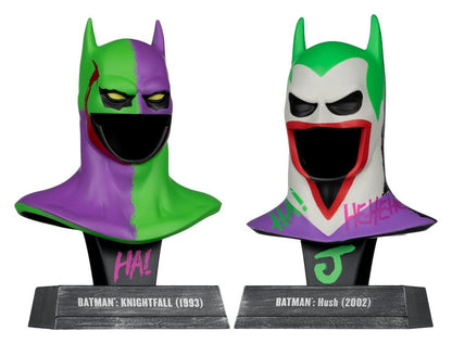 Batman DC Direct Mini-Replik 1/3 2er-Pack Batman Masken Hush & Knightfall (Jokerized) (Gold Label) 18 cm Image 1