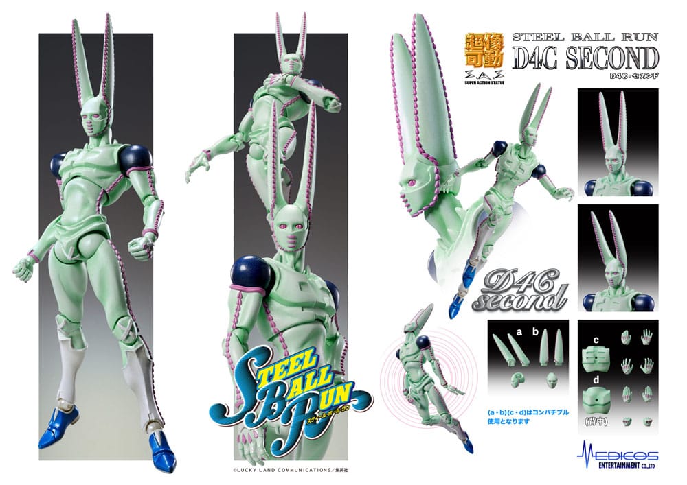 JoJo's Bizarre Adventure Part7 Steel Ball Run Super Action Actionfigur Chozokado D4C Second 20 cm Image 8