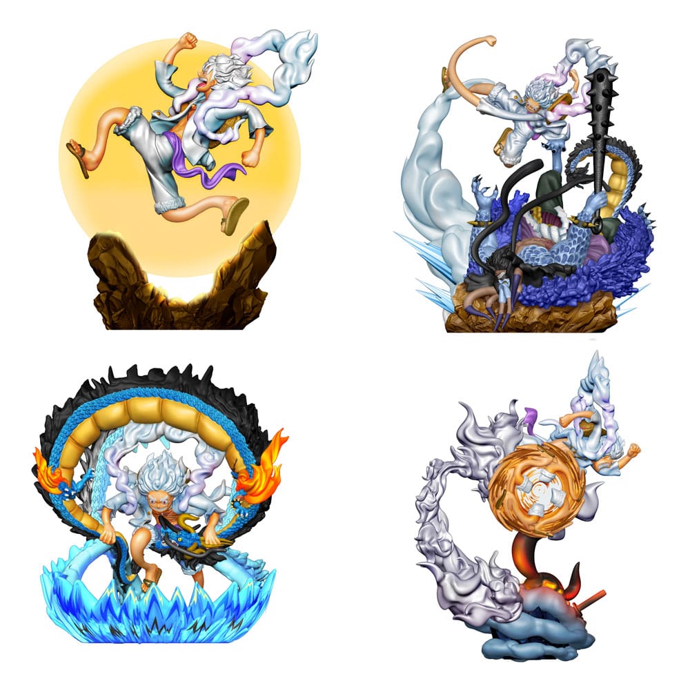 One Piece Petitrama PVC Mini-Statue Logbox Re Birth Gear Fifth Special Set 9 cm Image 1