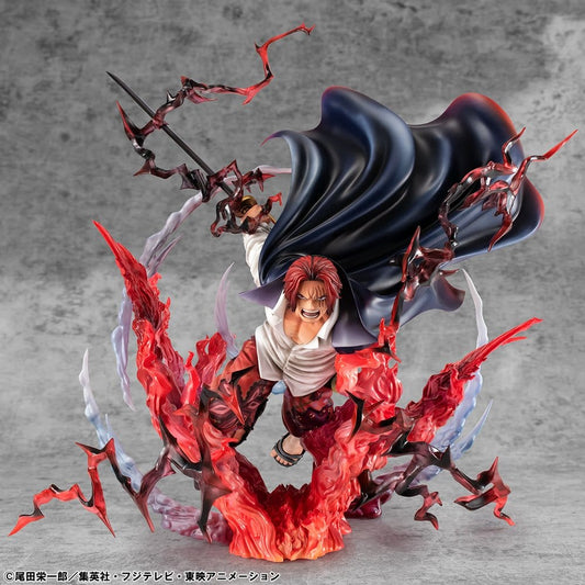 One Piece P.O.P SA-MAXIMUM PVC Statue Leader of Red Hair Pirates Red-Haired Shanks Kamusari 25 cm Image 1