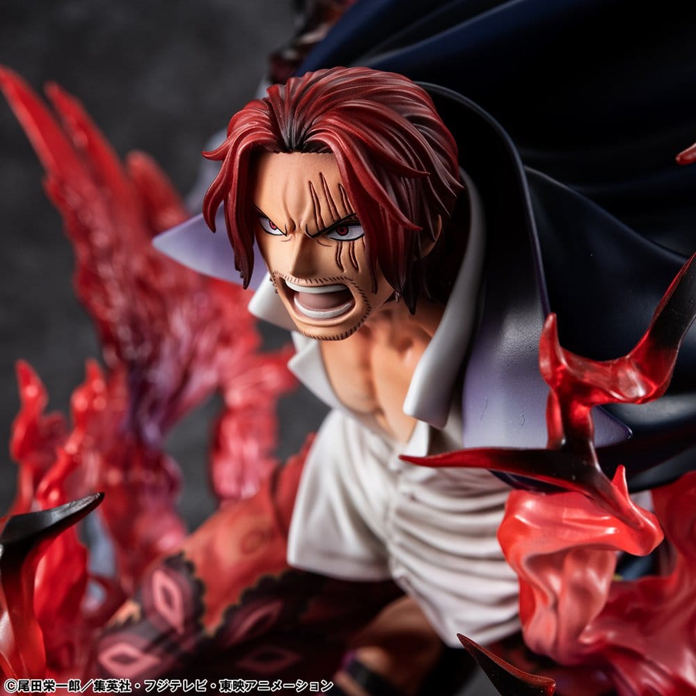 One Piece P.O.P SA-MAXIMUM PVC Statue Leader of Red Hair Pirates Red-Haired Shanks Kamusari 25 cm Image 3