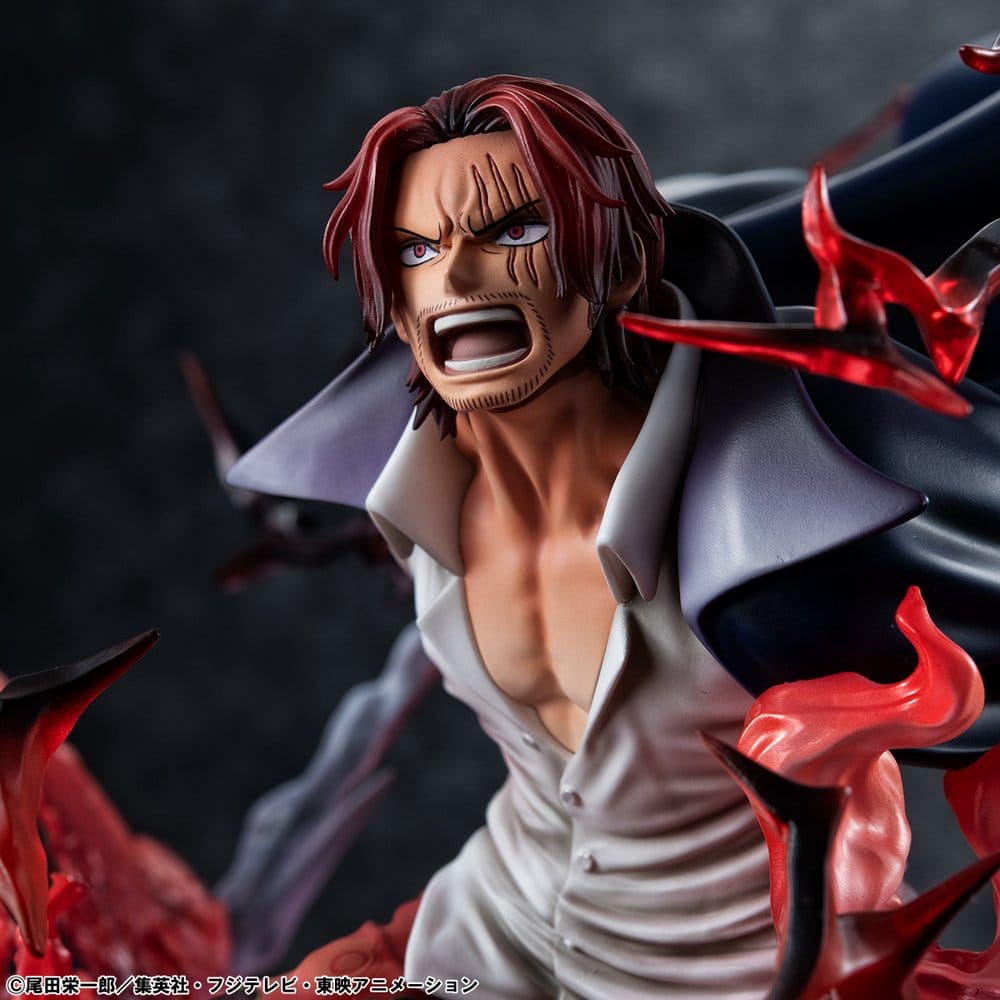 One Piece P.O.P SA-MAXIMUM PVC Statue Leader of Red Hair Pirates Red-Haired Shanks Kamusari 25 cm Image 4