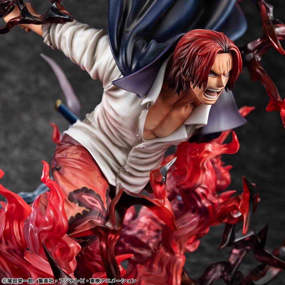 One Piece P.O.P SA-MAXIMUM PVC Statue Leader of Red Hair Pirates Red-Haired Shanks Kamusari 25 cm Image 13