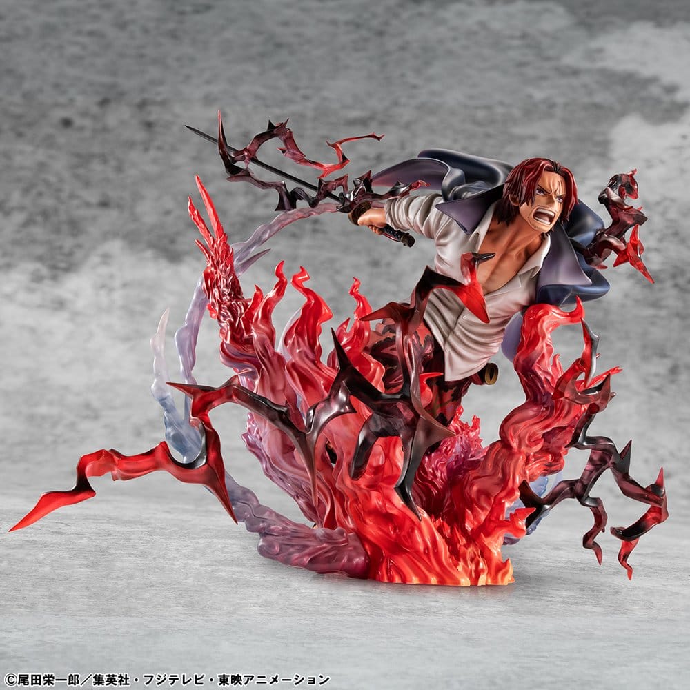One Piece P.O.P SA-MAXIMUM PVC Statue Leader of Red Hair Pirates Red-Haired Shanks Kamusari 25 cm Image 16