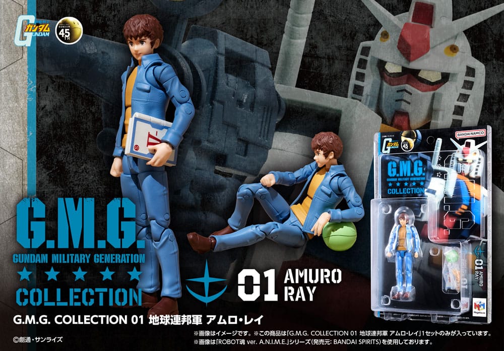 Mobile Suit Gundam G.M.G. Collection 01 Actionfigur Earth Federation Amuro Ray 10 cm Image 7