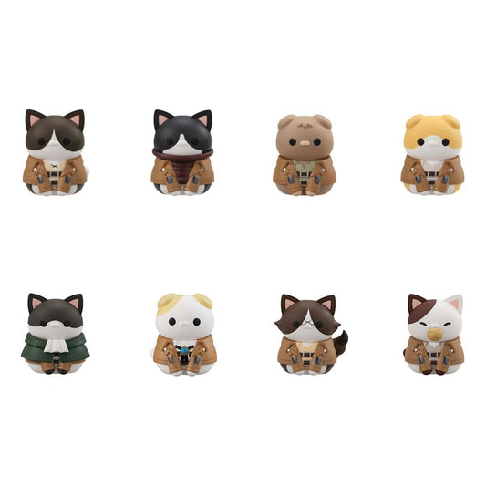 Attack on Titan Mega Cat Project Minifiguren Attack on Tinyan Gathering Scout Regiment danyan! 3 cm Blind Box Display (8) (Repeat) Image 1